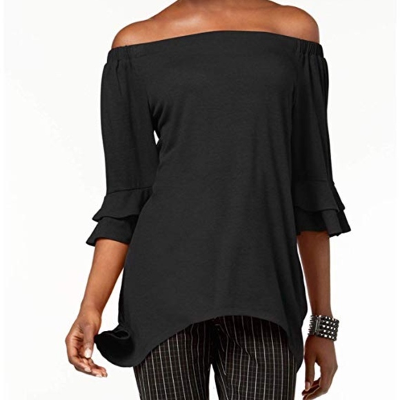 NY Collection Womens Off-The-Shoulder Asymmetric C - Picture 1 of 3